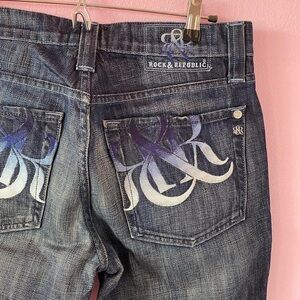 Embroidered rock and republic jeans